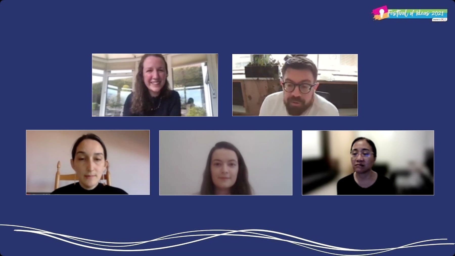 5 speakers present during the Festival of Ideas live stream