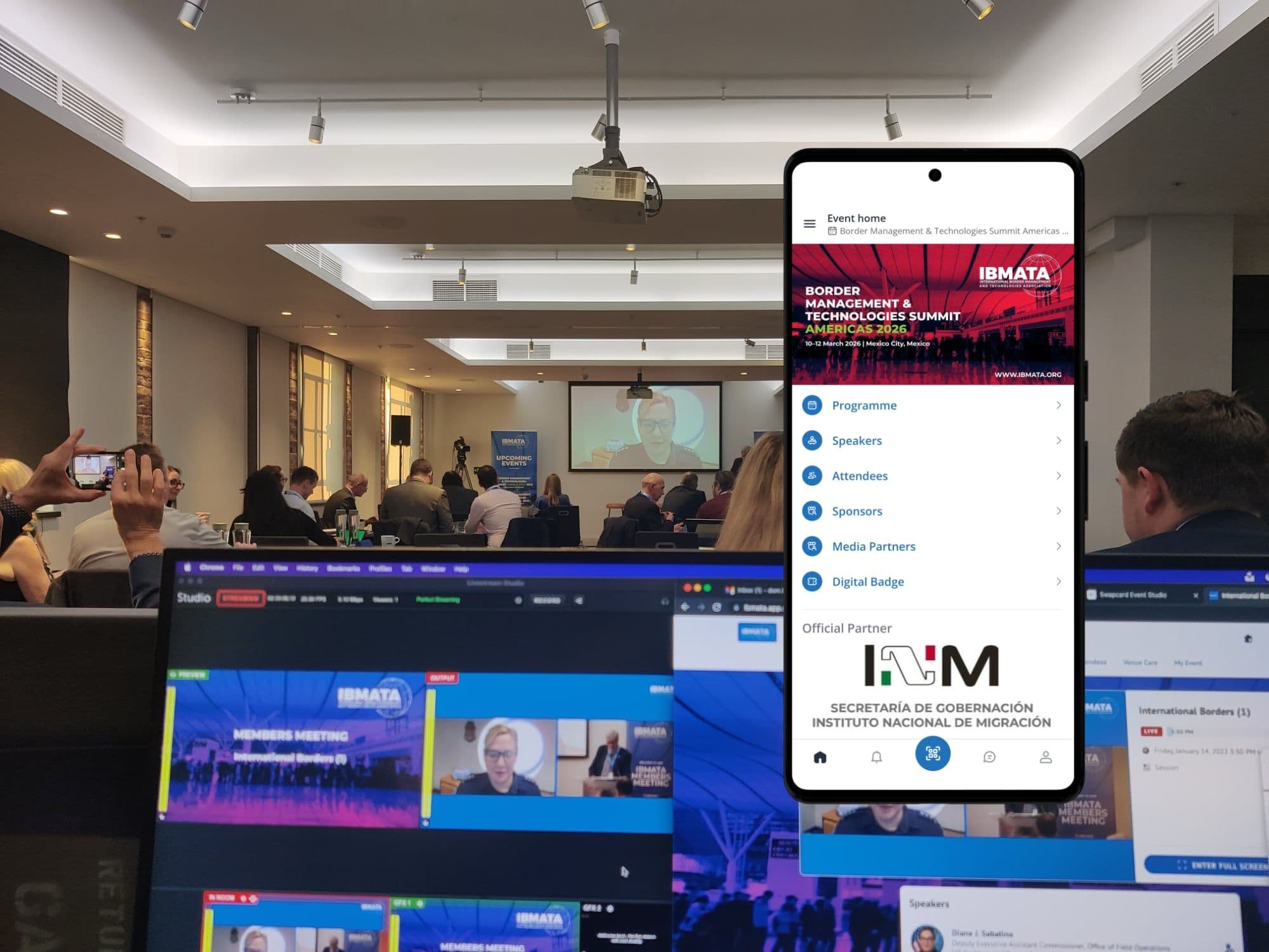 IBMATA attendees at hybrid members meeting using the event app